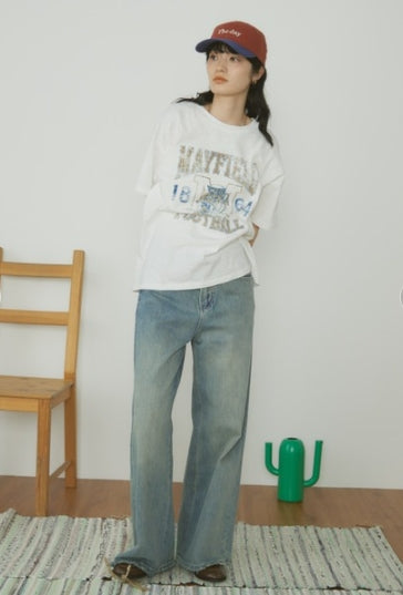 復古顏料印刷品 T